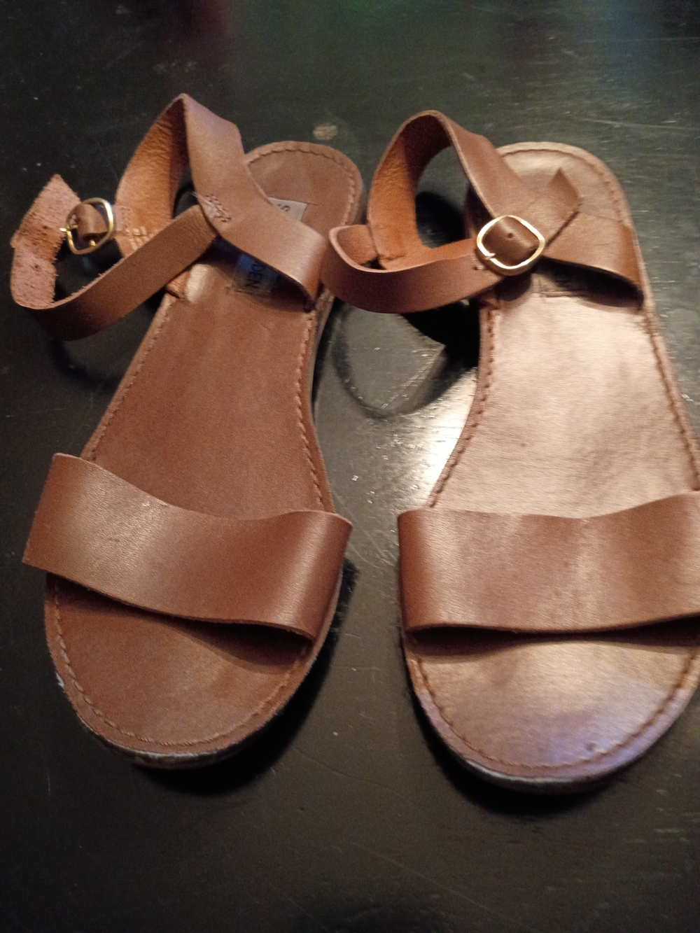 Steve Madden Brown Leather Strap Sandals